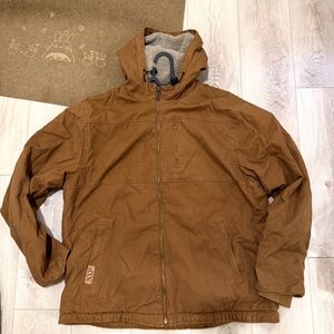 NXP Northern Explosion Sherpa Lined Brown Canvas Hooded Jacket Men's 3XL